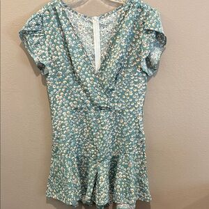 Floral Blue Short Sleeve short/jumper